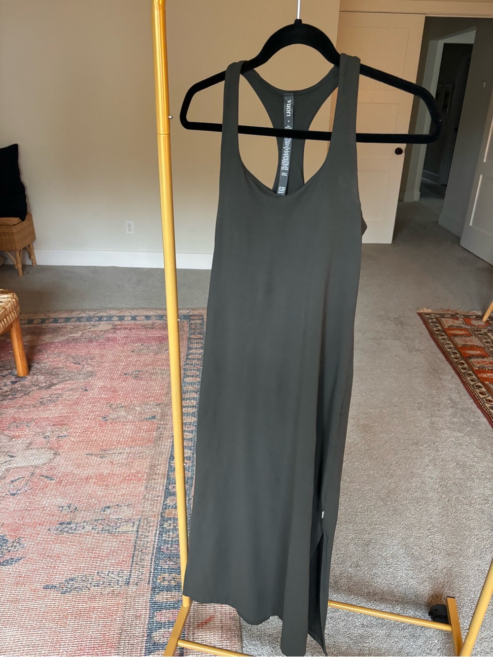 Vuori Racerback Maxi Dress - Olive Green